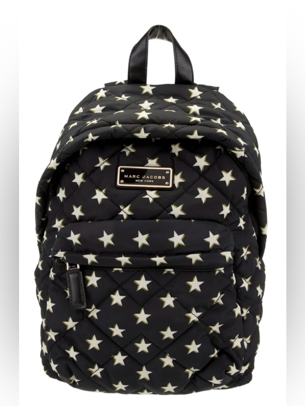 Marc Jacobs Black Quilted Star-Print Backpack with Cream Stars
